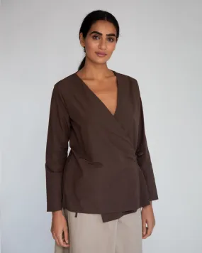 Arley Organic Cotton Top In Chocolate