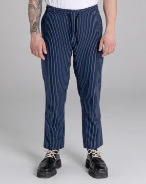 BARLETTA UNISEX PINSTRIPE TAPERED TROUSER | NAVY