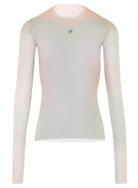 black gradient-effect long-sleeved top