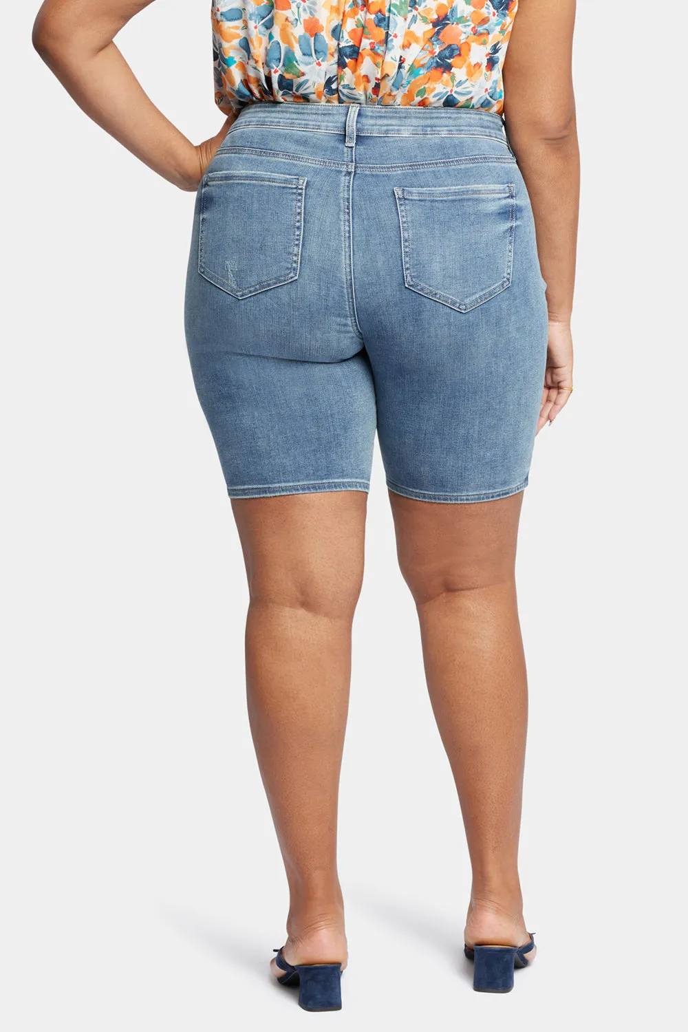 Briella 11 Inch Denim Shorts In Plus Size - Romance