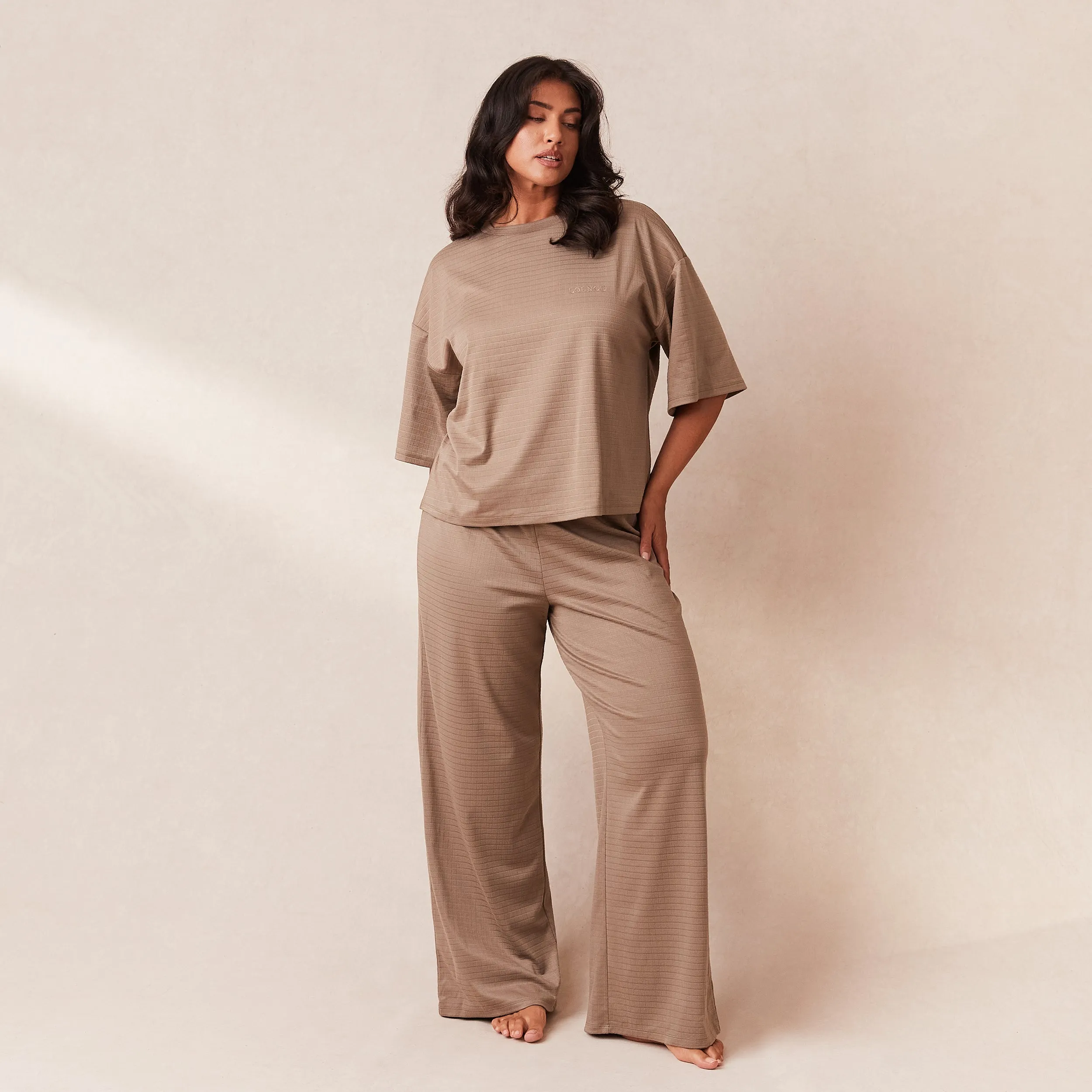 Classic Fleece Oversized Pyjama Trousers - Fawn