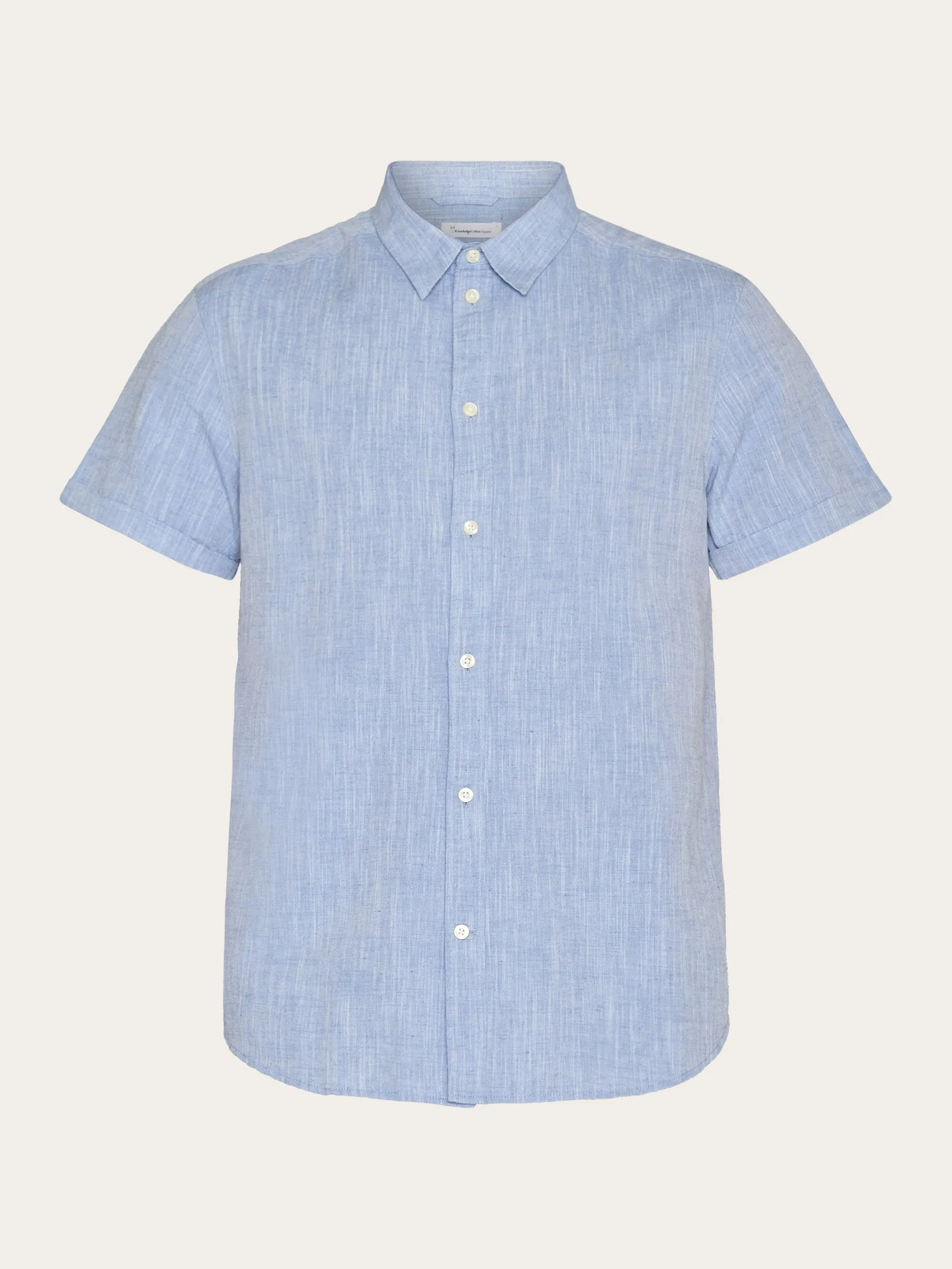 Custom fit linen short sleeve shirt - Moonlight Blue