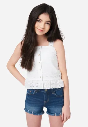 Eyelet Button-Up Tank