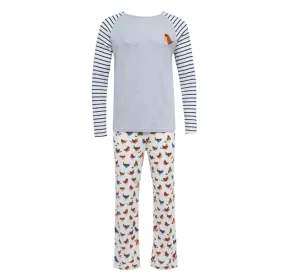 Frugi Switch Comet Men's Pyjamas - Indigo Stripe/Robins