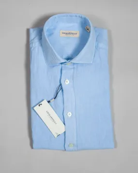 Ghirardelli Washed Linen Shirt / Light Blue