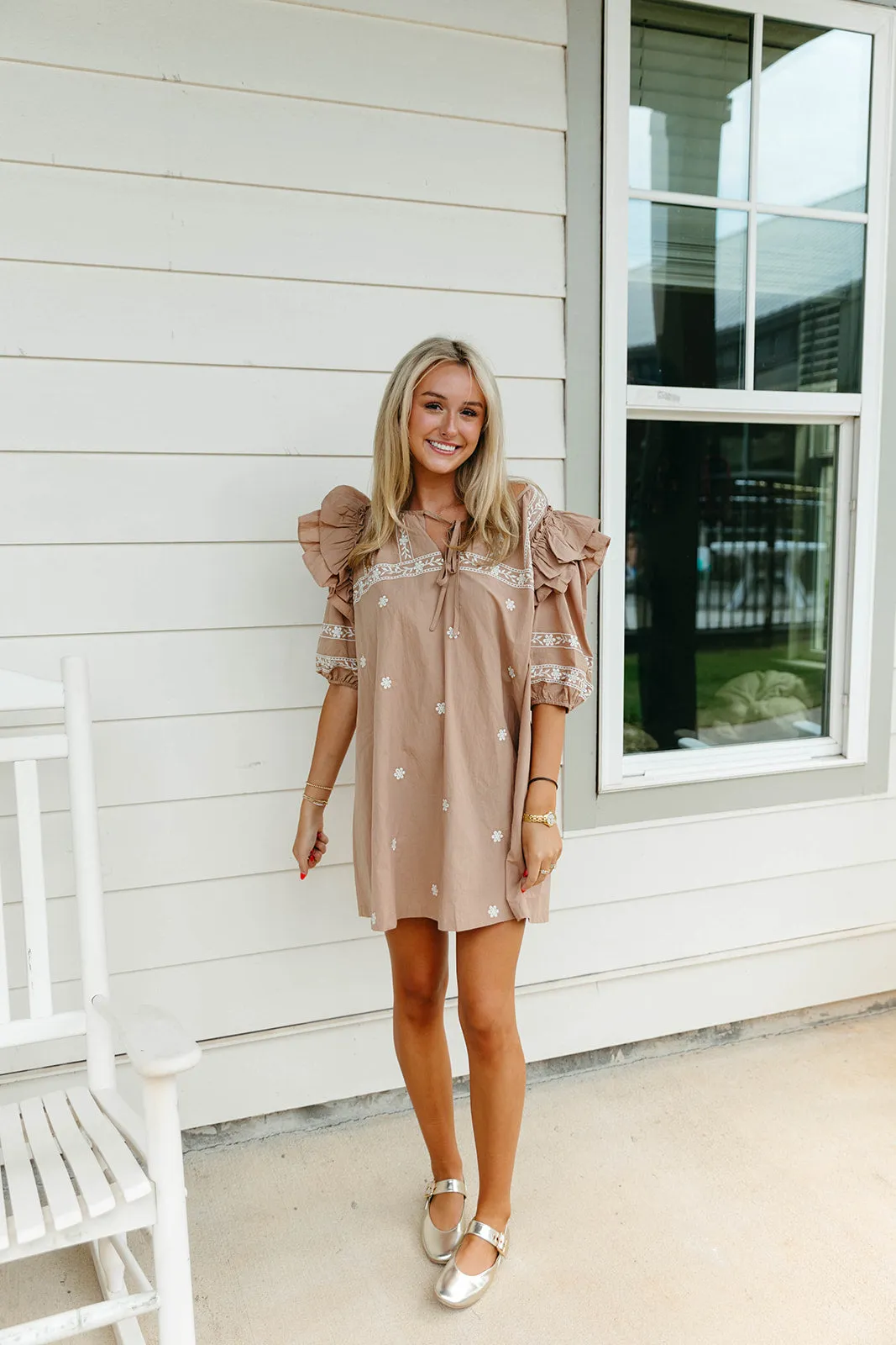 Keegan Mini Dress - Latte