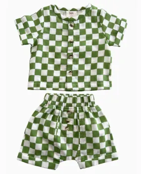 Lime Checkerboard Finley Set