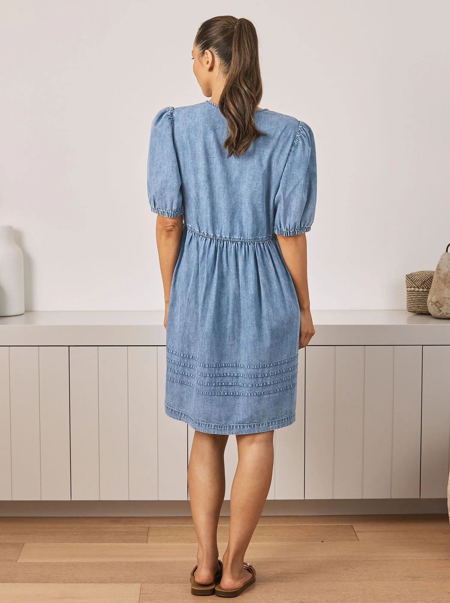 Livie Reversible Maternity Denim Dress