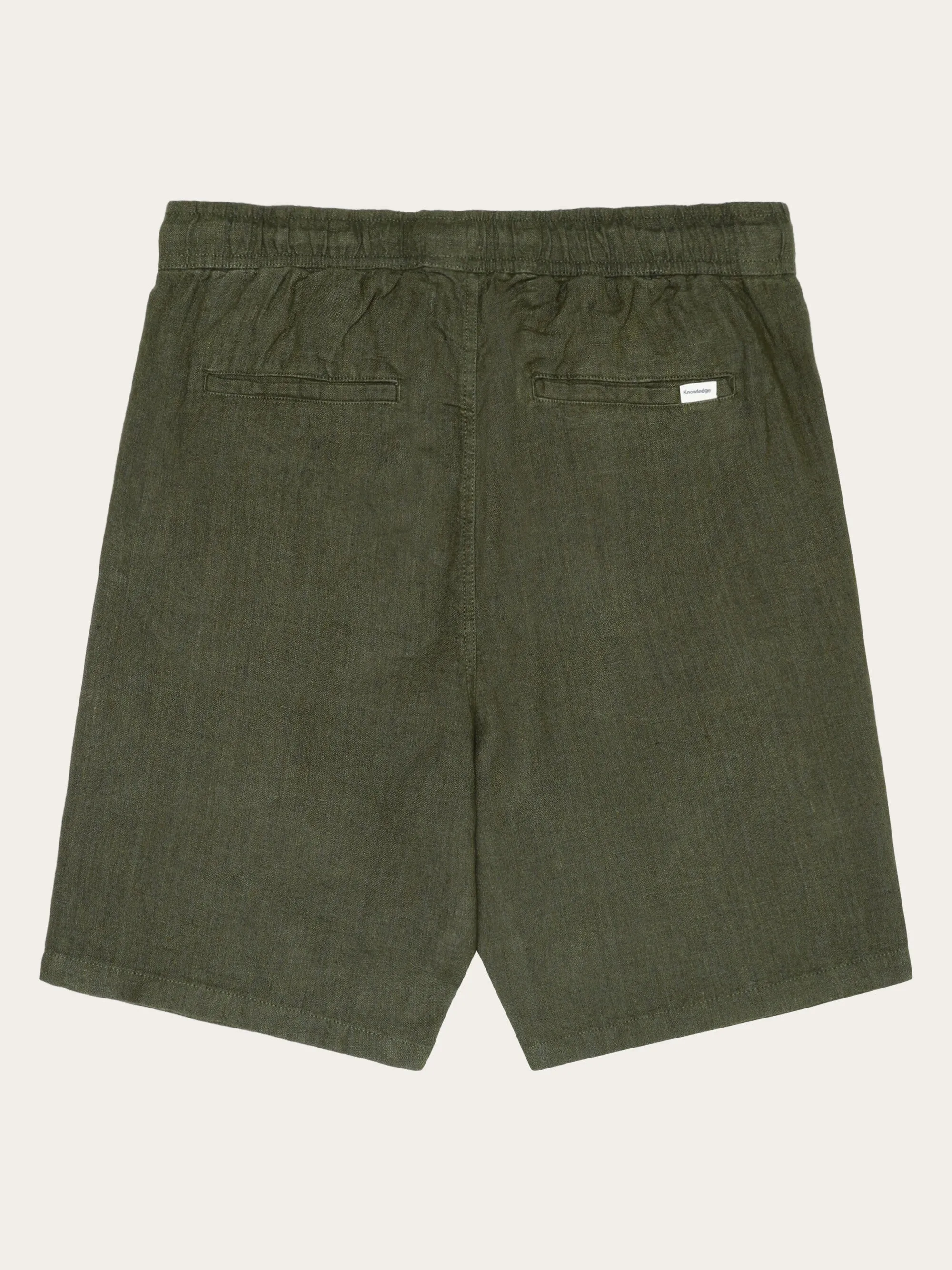 Loose Linen shorts - Burned Olive