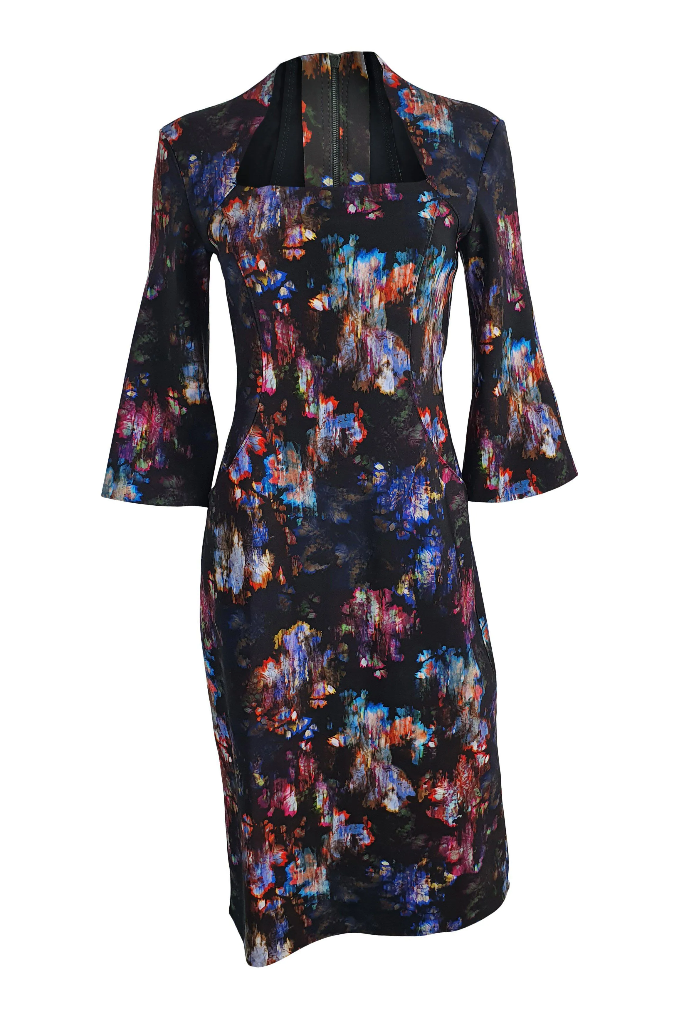 M2057 Maria Pinto Black Hidden Flowers Marguerite Dress (S)