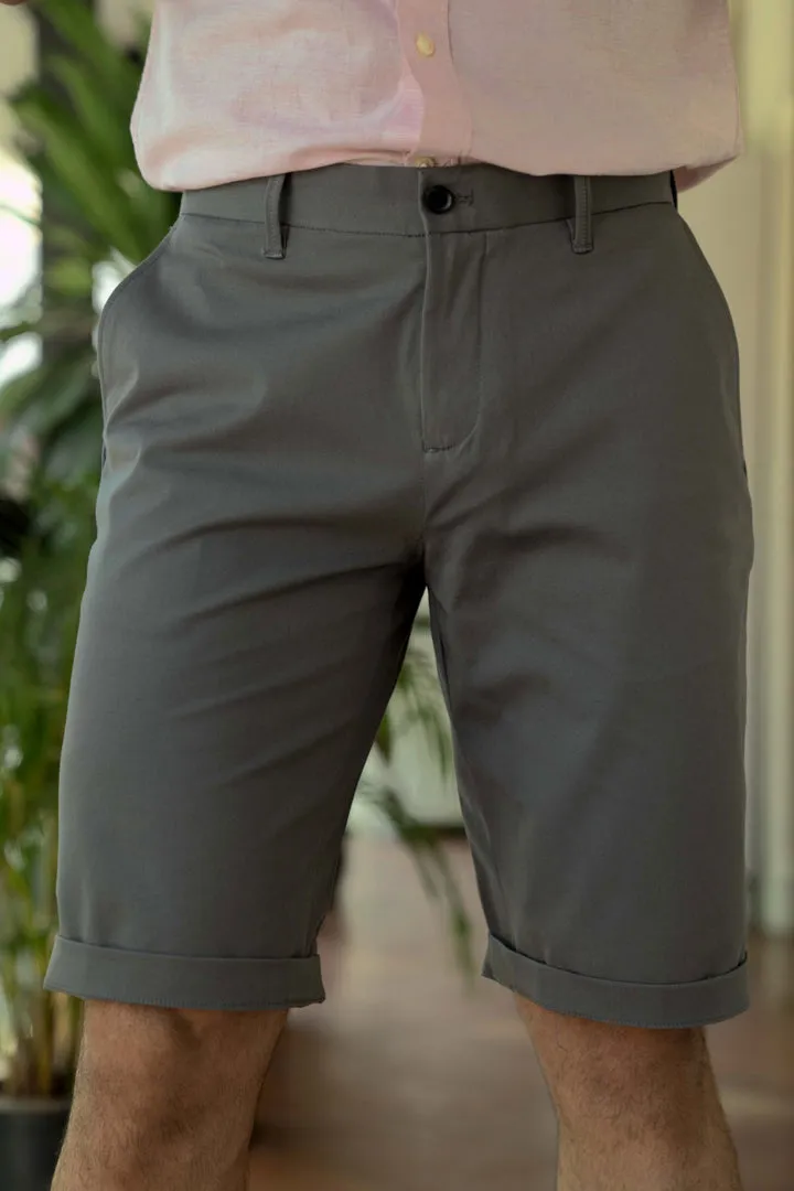 Spanish Grey Stretch Chino Shorts