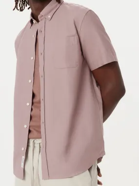 The Jasper Short Sleeve Oxford Shirt in Mauve Mist