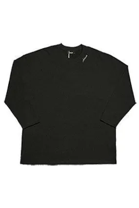 Unisex Black Oversized Long-Sleeved Top